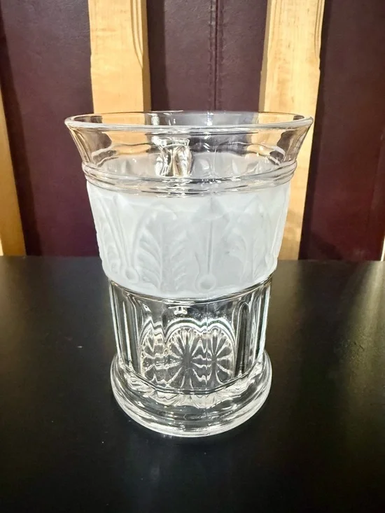 Vintage Crystal Clear Industries Athens Mug - Frosted Acanthus Leaf - Japan - Picture 2 of 5